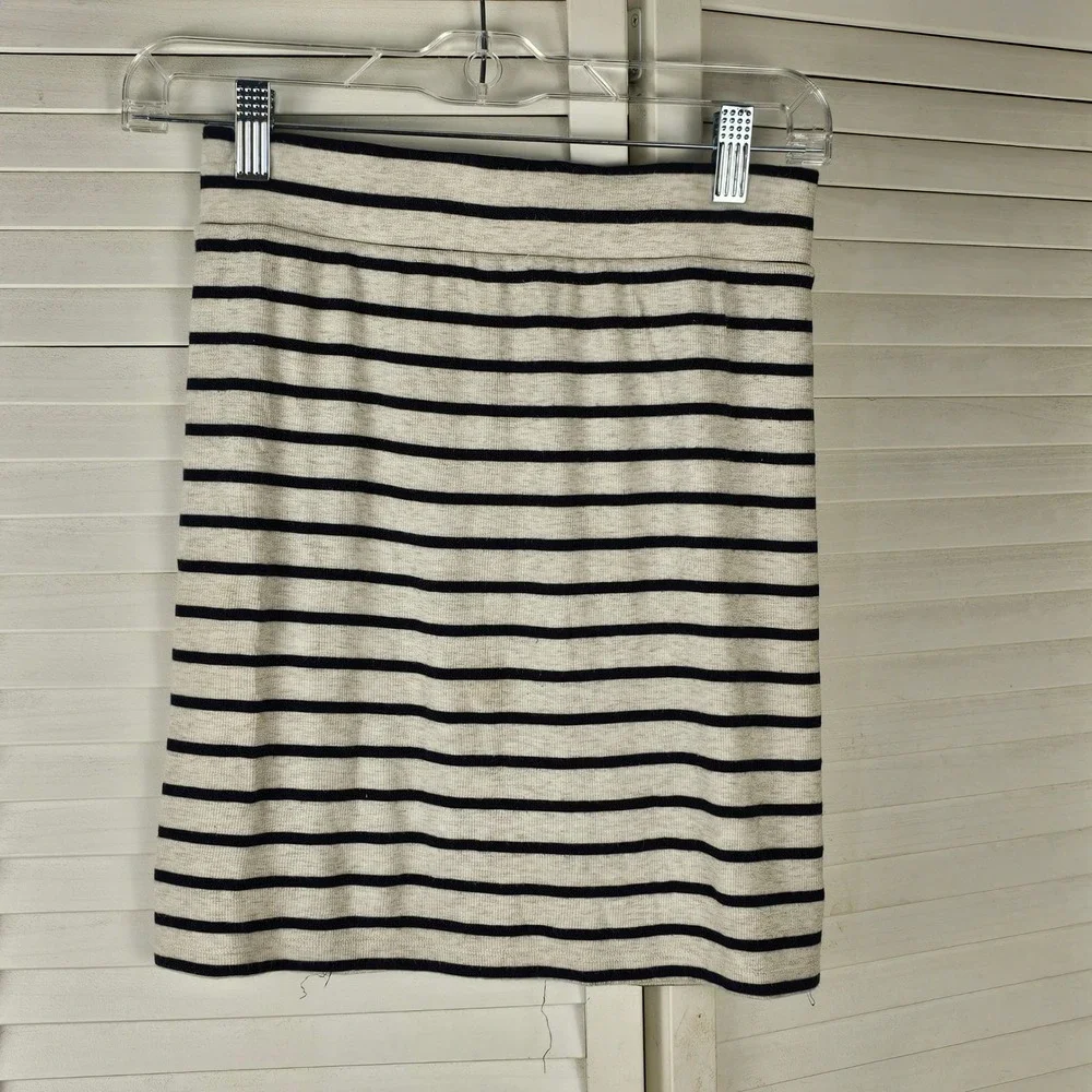 ATM Anthony Thomas Melillo‎ Womens Gray Navy Striped Skirt Small